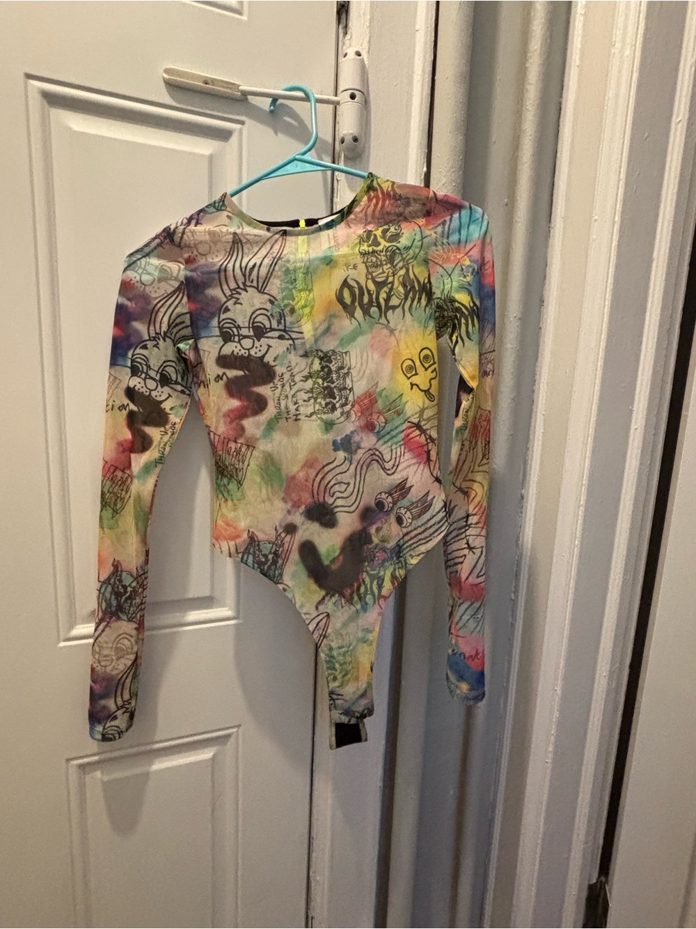 Multicolor Graphic Long-Sleeve Bodysuit